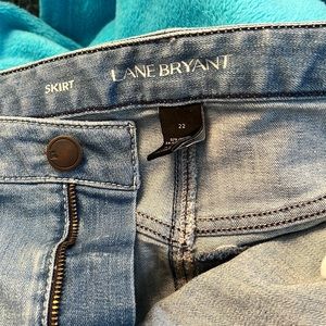 Lane Bryant distressed denim skirt